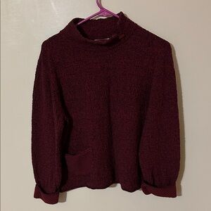 Habitat Red Cowl Turtleneck Sweater with Balloon Sleeves M